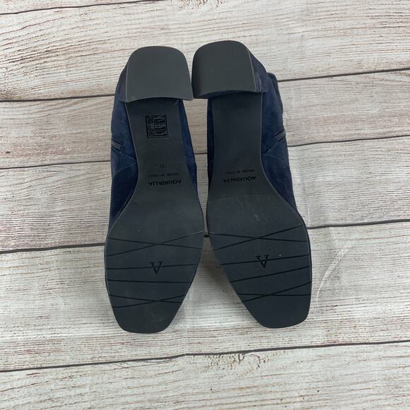 Aquatalia Drusilla Womens Sz 11 Ankle Boots Booties Navy Blue Suede Zip - Picture 8 of 10